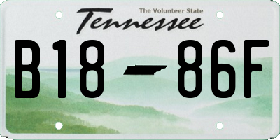 TN license plate B1886F
