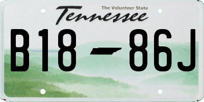 TN license plate B1886J