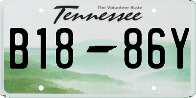 TN license plate B1886Y