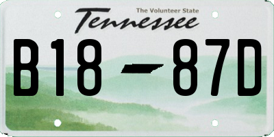 TN license plate B1887D