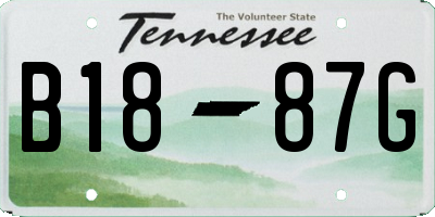 TN license plate B1887G