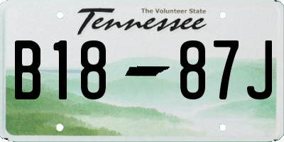 TN license plate B1887J
