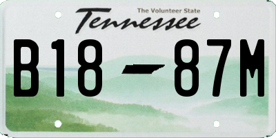 TN license plate B1887M