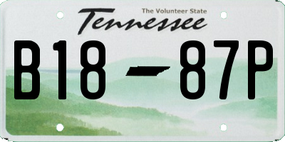 TN license plate B1887P