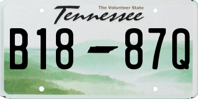 TN license plate B1887Q