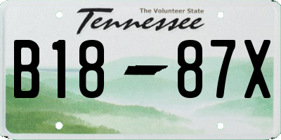 TN license plate B1887X