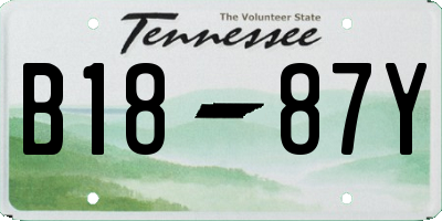 TN license plate B1887Y