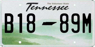 TN license plate B1889M