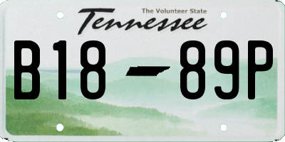 TN license plate B1889P