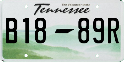 TN license plate B1889R