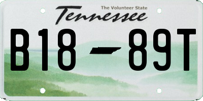 TN license plate B1889T