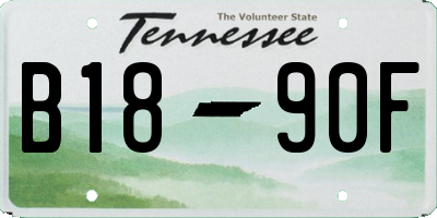 TN license plate B1890F