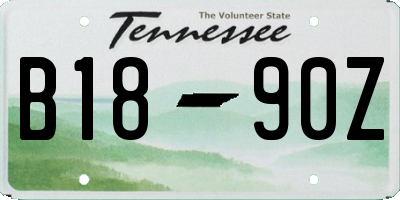 TN license plate B1890Z