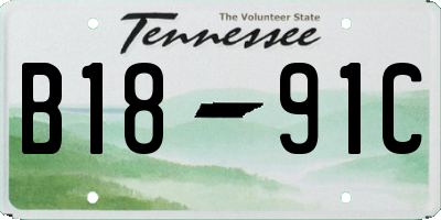 TN license plate B1891C
