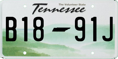 TN license plate B1891J