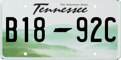 TN license plate B1892C