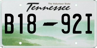 TN license plate B1892I
