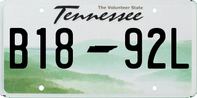 TN license plate B1892L