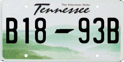 TN license plate B1893B