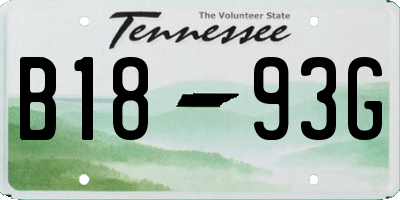 TN license plate B1893G