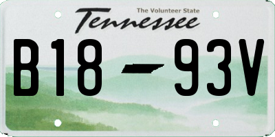 TN license plate B1893V
