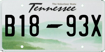 TN license plate B1893X