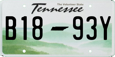 TN license plate B1893Y