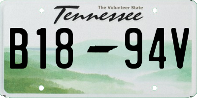 TN license plate B1894V