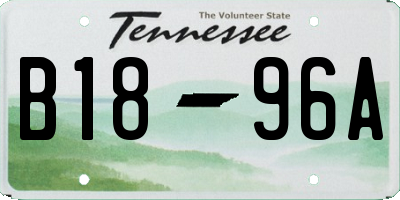 TN license plate B1896A