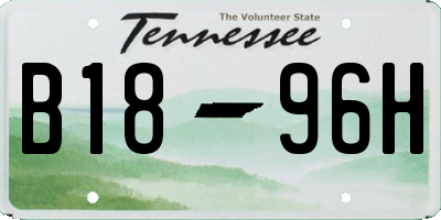 TN license plate B1896H