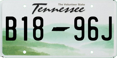 TN license plate B1896J