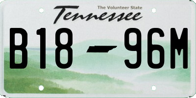 TN license plate B1896M