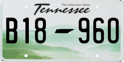 TN license plate B1896O