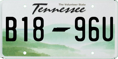 TN license plate B1896U