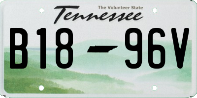 TN license plate B1896V