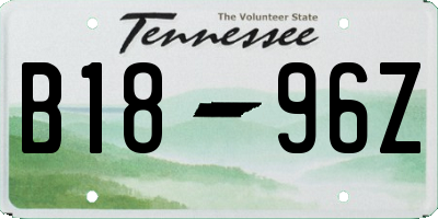 TN license plate B1896Z