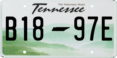TN license plate B1897E