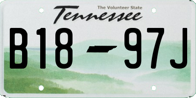 TN license plate B1897J