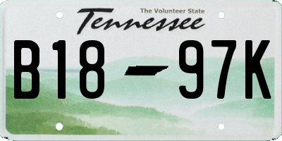 TN license plate B1897K