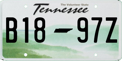 TN license plate B1897Z