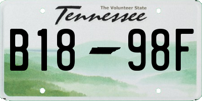 TN license plate B1898F