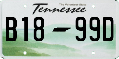 TN license plate B1899D