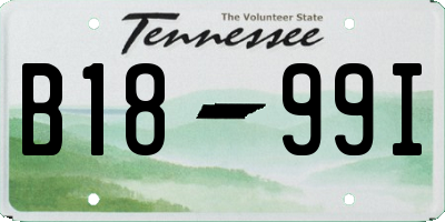 TN license plate B1899I