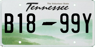TN license plate B1899Y