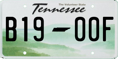 TN license plate B1900F