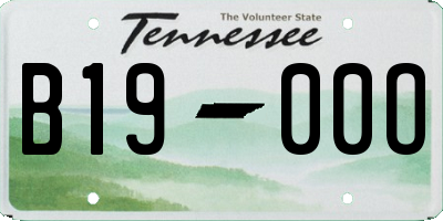 TN license plate B1900O