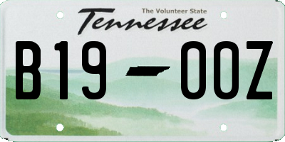 TN license plate B1900Z