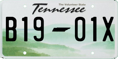TN license plate B1901X