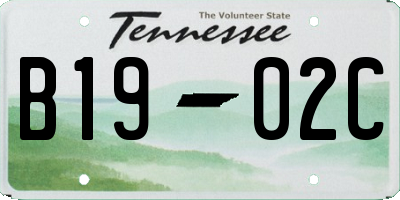 TN license plate B1902C
