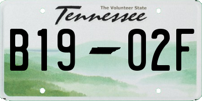 TN license plate B1902F